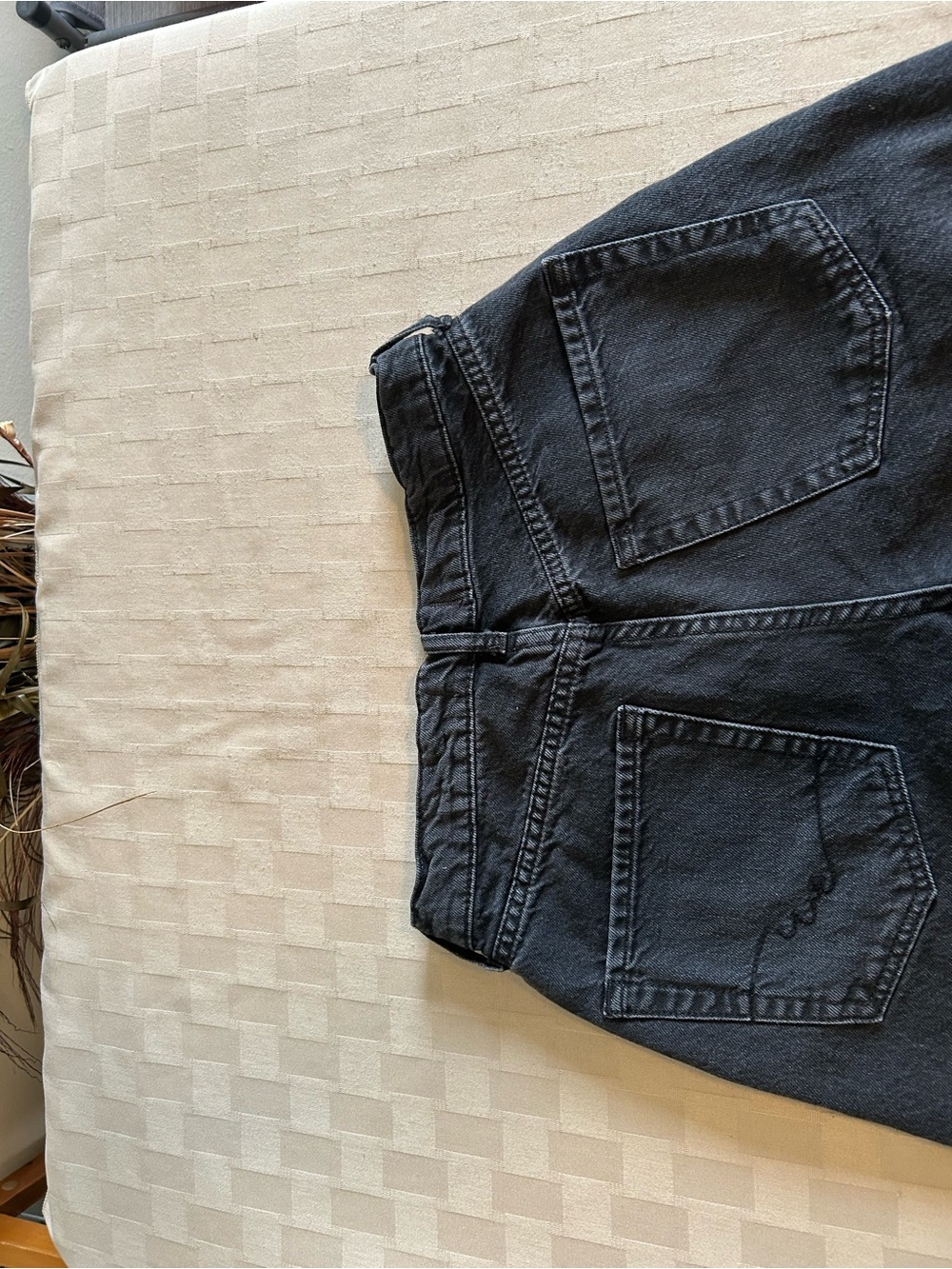 Free People We The Free Wide Leg Twisted Seam Panel Jean in Washed Black - Picture 5 of 13